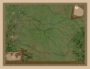 Salto, Uruguay. Low-res satellite. Labelled points of cities