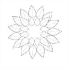 Zentangle flowers in black and white for coloring book. Hand Drawn Flowers for Adult Anti Stress of coloring page in Monochrome  Isolated in white background