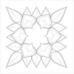Zentangle flowers in black and white for coloring book. Hand Drawn Flowers for Adult Anti Stress of coloring page in Monochrome  Isolated in white background