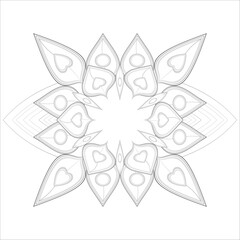 Zentangle flowers in black and white for coloring book. Hand Drawn Flowers for Adult Anti Stress of coloring page in Monochrome  Isolated in white background