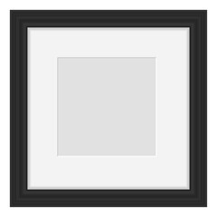 Black picture frame. Realistic border mockup for photo or painting
