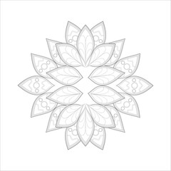 Coloring Page for Fun and Relaxation. Hand Drawn Sketch for Adult Anti Stress. Decorative Abstract Flowers in Black Isolated on White Background.-vector