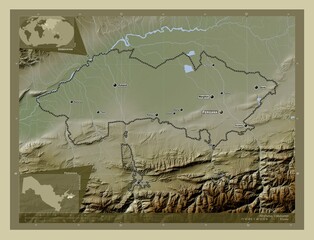Ferghana, Uzbekistan. Wiki. Labelled points of cities