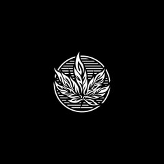 cannabis, cannabis vintage logo vector icon illustration
