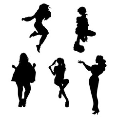 hand drawn woman silhouette