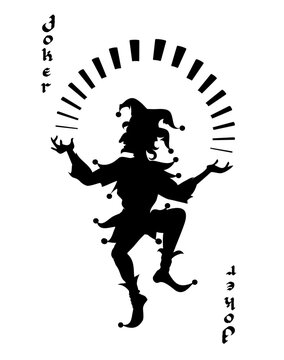 joker silhouette playing cards casino gambling luck.
