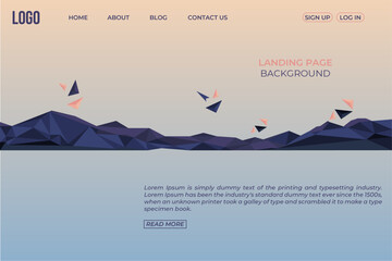 Low poly landing page website background template