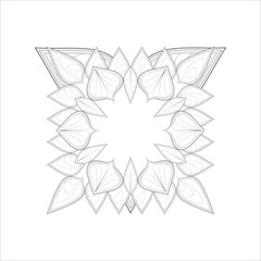 Coloring Page for Fun and Relaxation. Hand Drawn Sketch for Adult Anti Stress. Decorative Abstract Flowers in Black Isolated on White Background.-vector