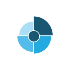 Deurstickers Illustration vector graphic of 3d hd blue quarter circle diagram. modern 3d style design. suitable for use for presentations, power point, study, etc. design vector templates. © ARNN