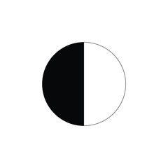Illustration vector graphic of black and white half circle diagram. flat design style. suitable for use for presentations, power point, study, etc. design vector templates