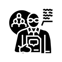 social scientists worker glyph icon vector illustration