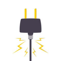 Charged electrical plug comic graphic background graphic