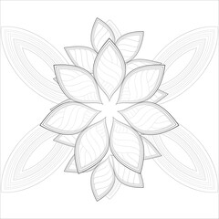 Decorative Doodle flowers in black and white for coloring book, cover or background. Hand drawn sketch for adult anti stress coloring page.-vector