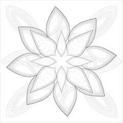 Decorative Doodle flowers in black and white for coloring book, cover or background. Hand drawn sketch for adult anti stress coloring page.-vector