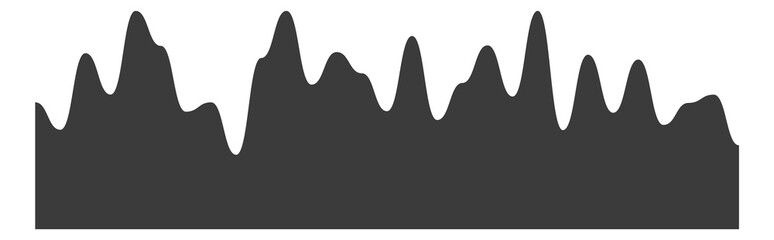 Area chart icon. Black volume level graph