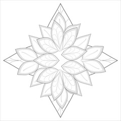 Decorative Doodle flowers in black and white for coloring book, cover or background. Hand drawn sketch for adult anti stress coloring page.-vector