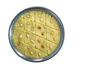 Homemade traditional cake in Bangladesh with white background.