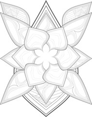 Decorative Doodle flowers in black and white for coloring book, cover or background. Hand drawn sketch for adult anti stress coloring page.-vector