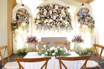 wedding ceremony decoration, very beautiful with colorful flower decorations
