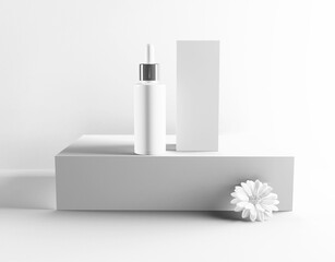 Skin care bottle with flower 