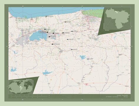 Aragua, Venezuela. OSM. Labelled points of cities
