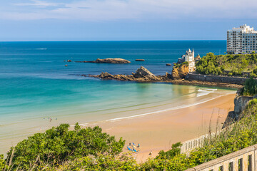 Cote des Basques beach in Biarritz, France