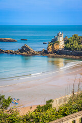 Cote des Basques beach in Biarritz, France on a summer day