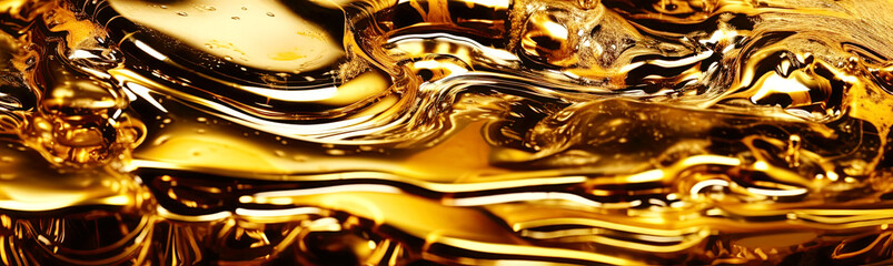 background with texture of golden molten liquid metal. Generative AI