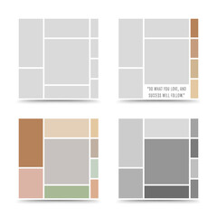 Moodboard template. Photo collage layout. Minimalist Moodboard.
