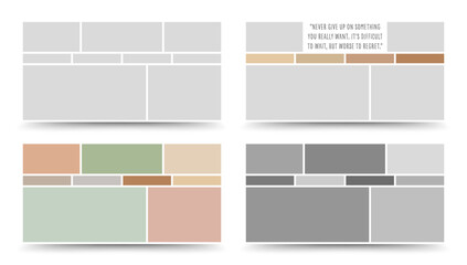 Fototapeta premium Moodboard template. Photo collage layout. Minimalist Moodboard.