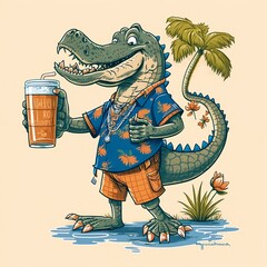 crocodile enjoying summer