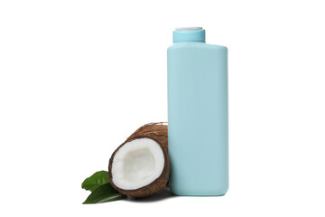 Shower gel and coconut isolated on white background, PNG
