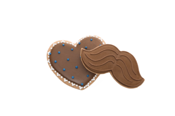 Father's day cookies isolated on white background, PNG