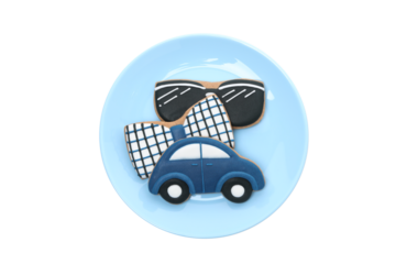 Father's day accessories isolated on white background, PNG