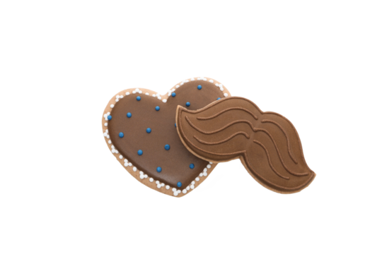 Father's day cookies isolated on white background, PNG