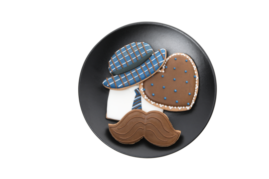 Father's day accessories isolated on white background, PNG