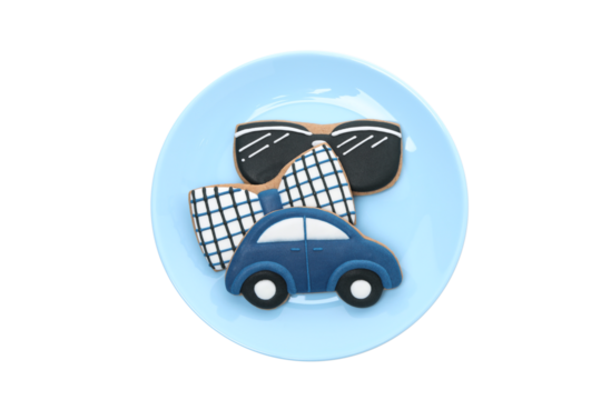 Father's day accessories isolated on white background, PNG