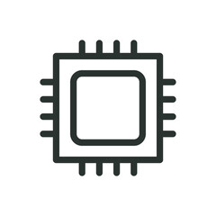 Central processing unit (CPU) isolated icon, processor vector icon with editable stroke