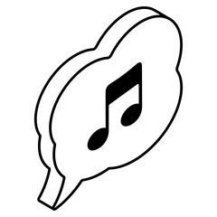 Conceptual flat design icon of music chat