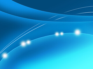 青を基調としたウェーブ曲線と光
