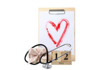 Composition for International nurse and doctor day, isolated on white background