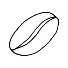 coffee bean hand drawn in doodle style. Suitable for icon, sticker, packaging decor. minimalism, monochrome, Scandinavian