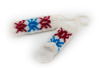 miniature hand knit wool socks