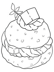 Indulge in the mouthwatering sweetness of a mango dessert with this delectable coloring page! Illustrated with intricate outlines, this design is perfect for adults and children.