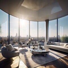 modern living room, 3D render