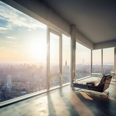 interior of modern building, 3D render