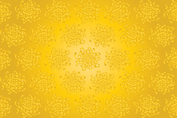 Illustration of Gold Chrysanthemum flower on Golden background.