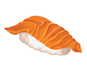 Sushi Japanese Food Vector Illustration Salmon Sushi Nigiri Sashimi