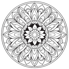 Black and White mandala for coloring book