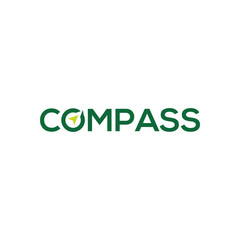 Compass wordmark logo icon vector template.
